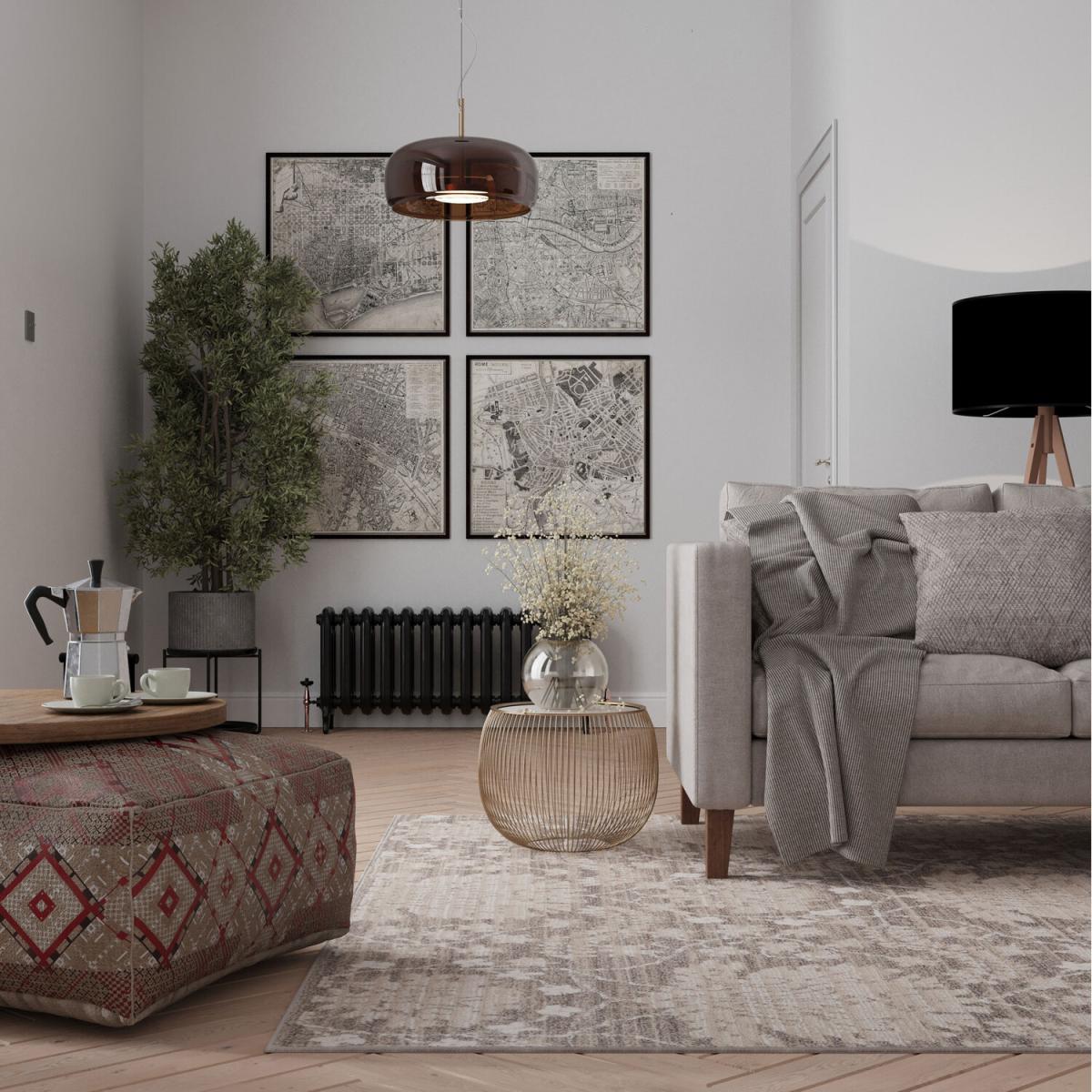 Natural Beige Floral Medallion Living Area Rug - Beige / 290cm – image 6