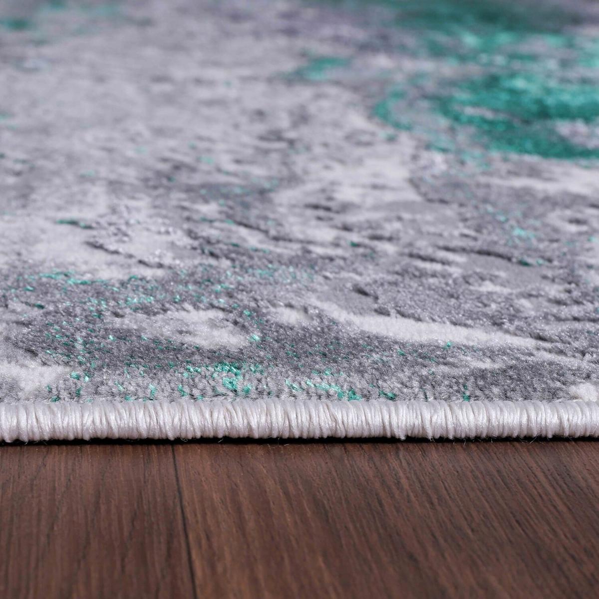 Emperor Onyx Modern Grunge Sprayed Abstract Area Rugs - Aqua / 230cm – image 3