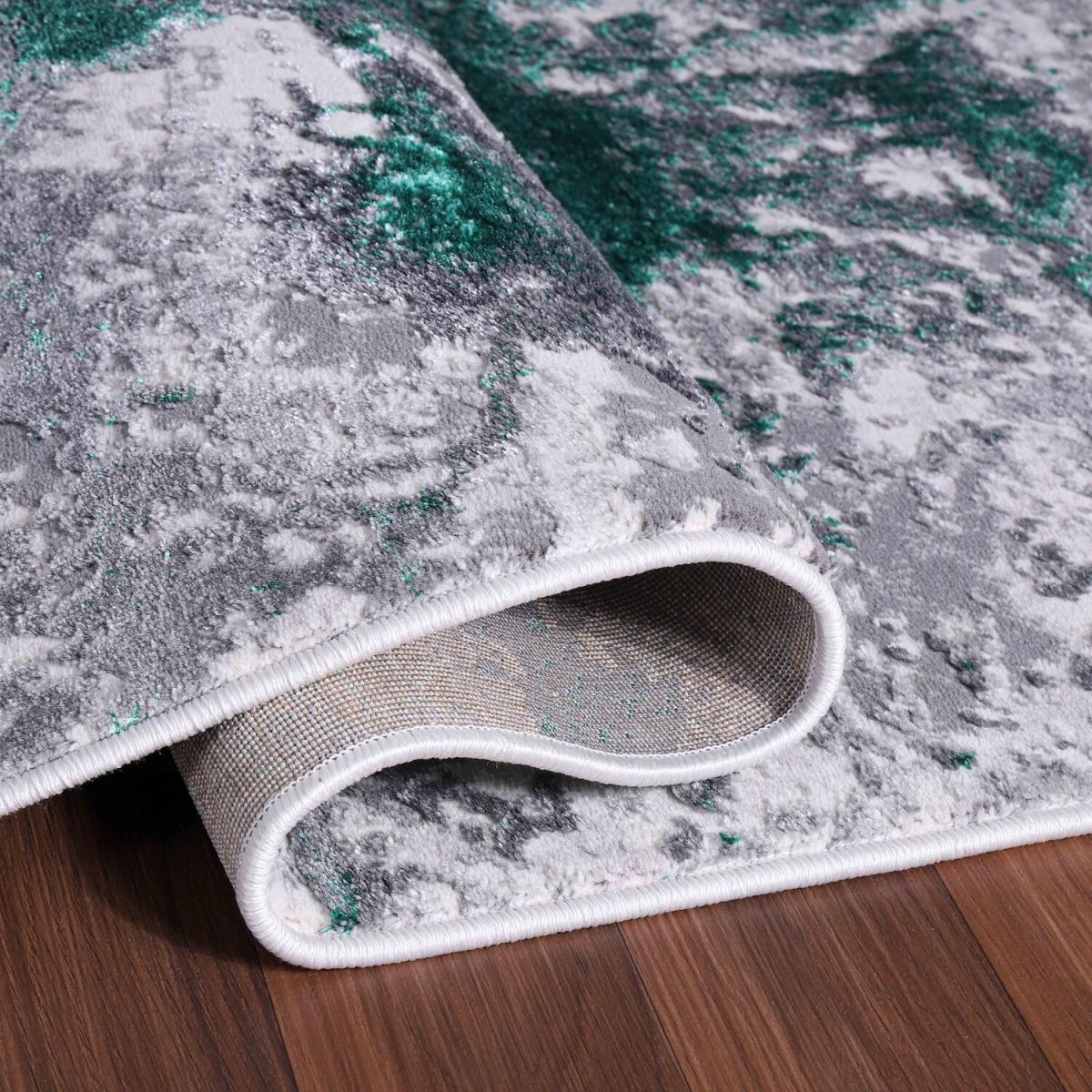 Emperor Onyx Modern Grunge Sprayed Abstract Area Rugs - Aqua / 230cm – image 5