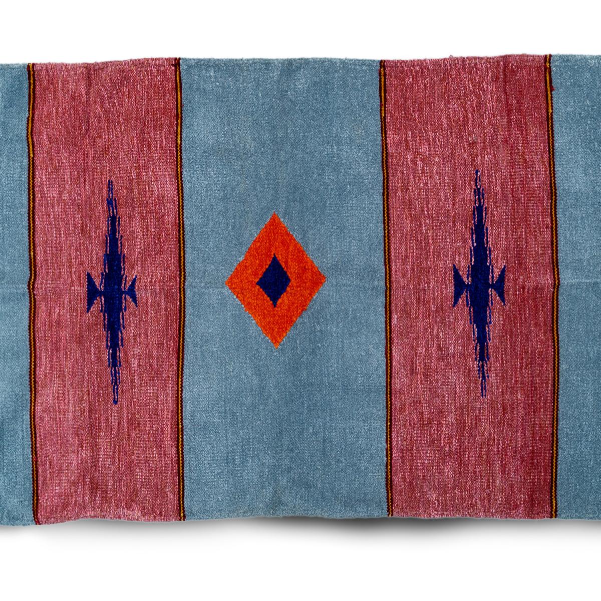 Inca Diamond with Geometry Rug - Blue – image 2