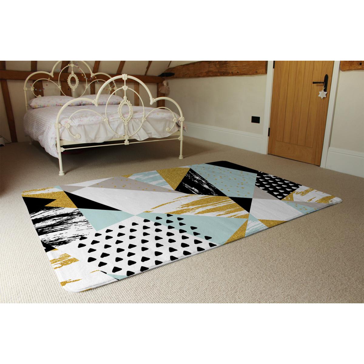 Geometric Shapes Brush Strokes Rug - Yellow / 230cm – image 3