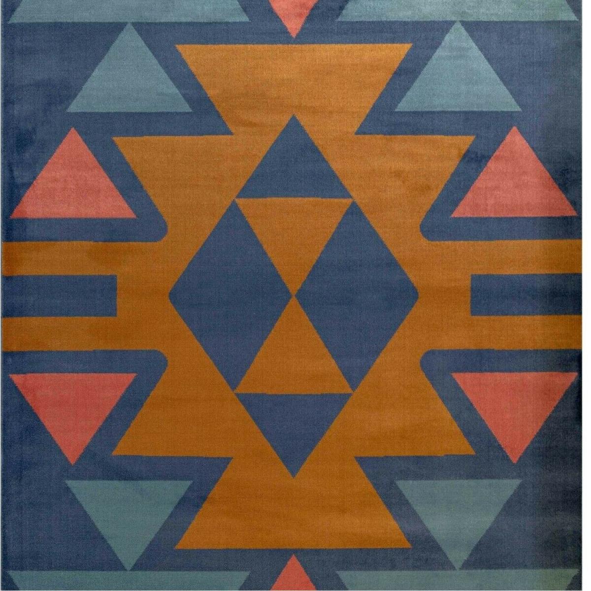 Navy Blue Tribal Area Rug - Navy / 290cm / 6kg – image 3