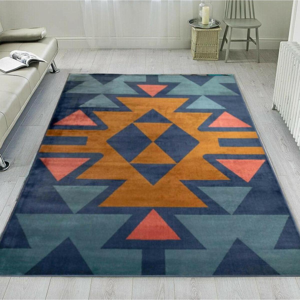 Navy Blue Tribal Area Rug - Navy / 290cm / 6kg – image 1