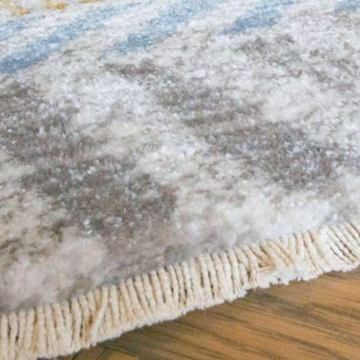 Modern Ochre and Grey Tribal Flatweave Rug - Cecily - Yellow / 4kg – image 4