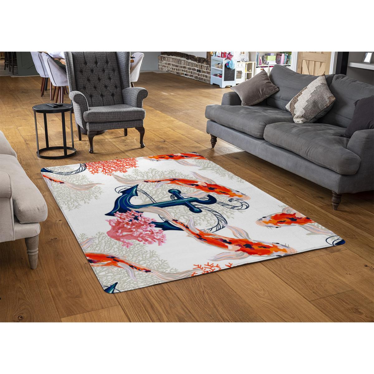 Anchor  Fish Rug - Orange / 230cm – image 3