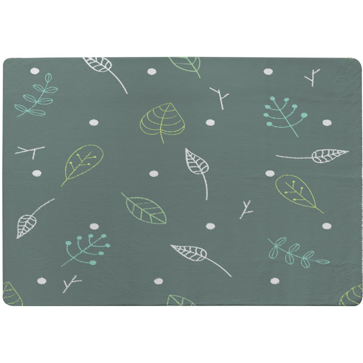 Hand Drawn Leaves Rug - Green / 230cm – image 2