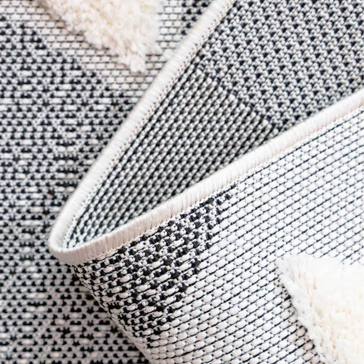 Grey Beige Aztec Geometric Textured Flatweave Indoor Outdoor Rug - Grey / 110 x 60cm – image 6