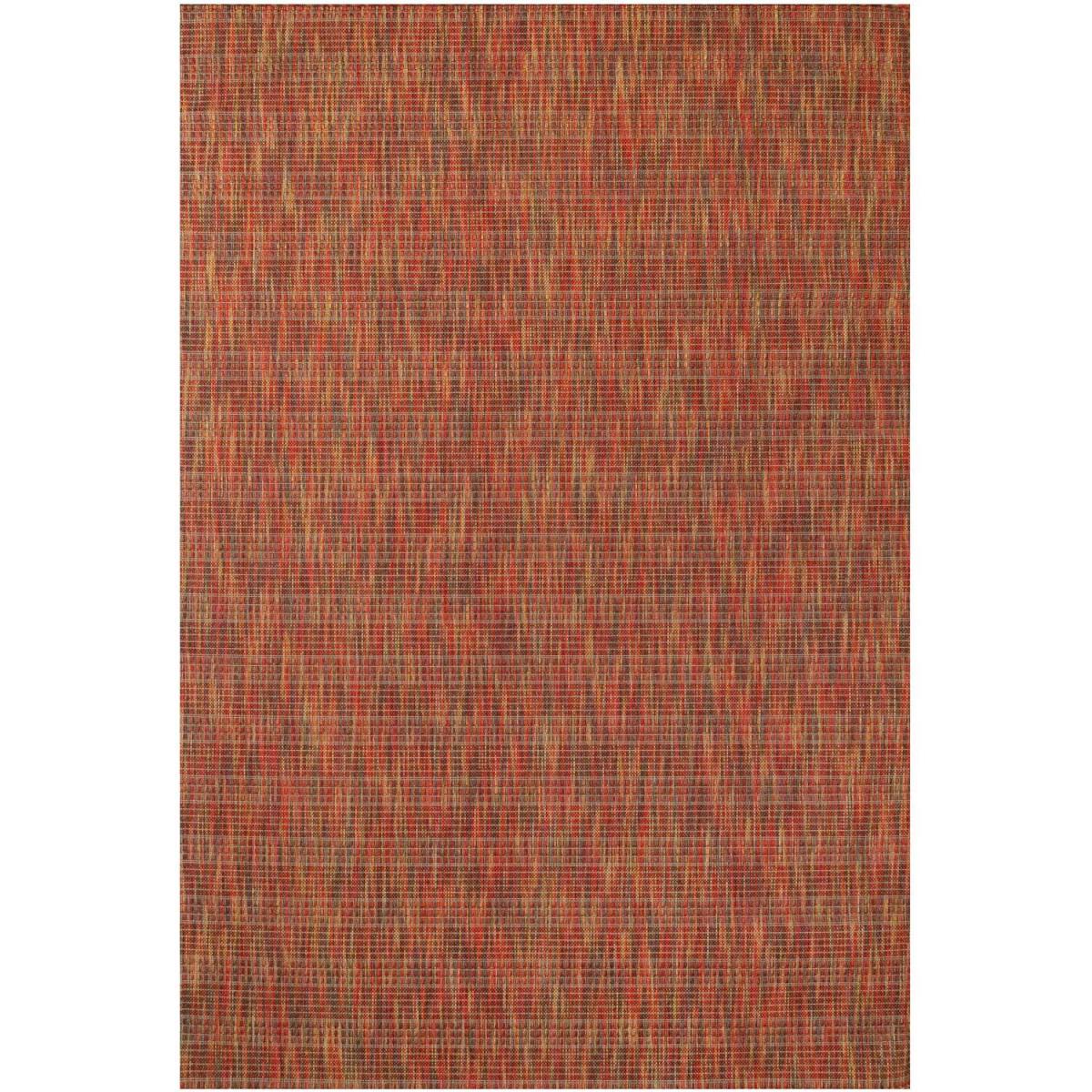 Burnt Orange Durable Soft Plastic Mottled Flatweave Indoor Outdoor Area Rug - Burnt Orange / 150 x 80cm – image 7