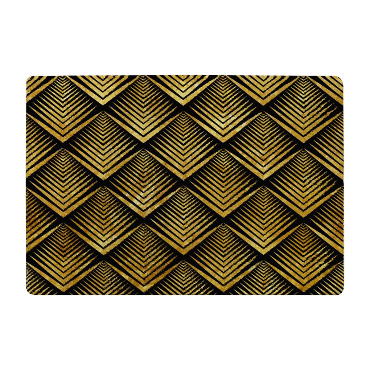 Golden Geometric Flower Pattern Rug - Gold / 110cm – image 1