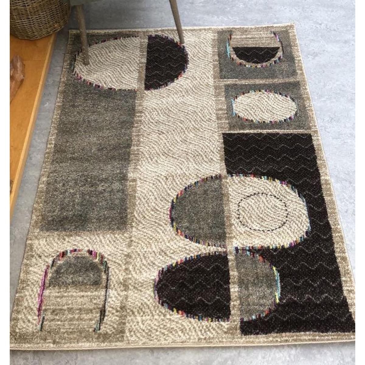 Beige Patchwork Tribal Area Rug - Tempera - Grey – image 3