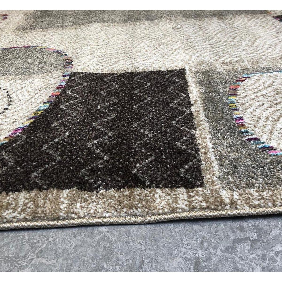 Beige Patchwork Tribal Area Rug - Tempera - Grey – image 1