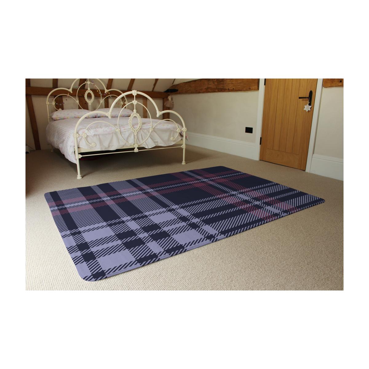Tartan Plaid Pattern Designer Rug - Blue / 230cm – image 1