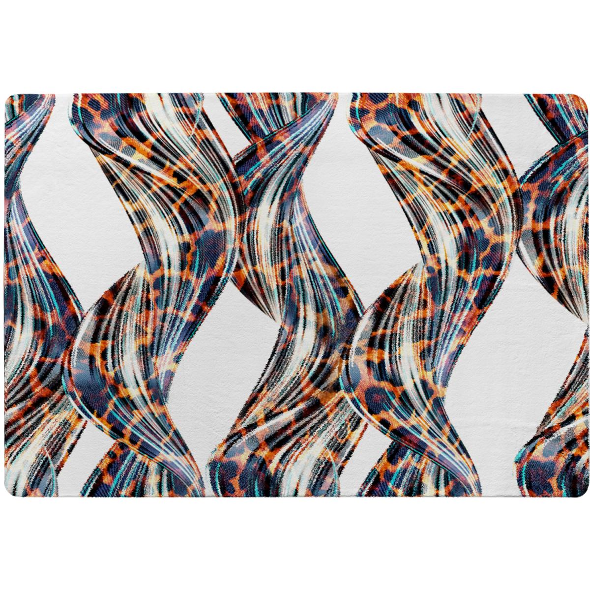 Snake  Leopard Skin Designer Rug - Orange / 110cm – image 2