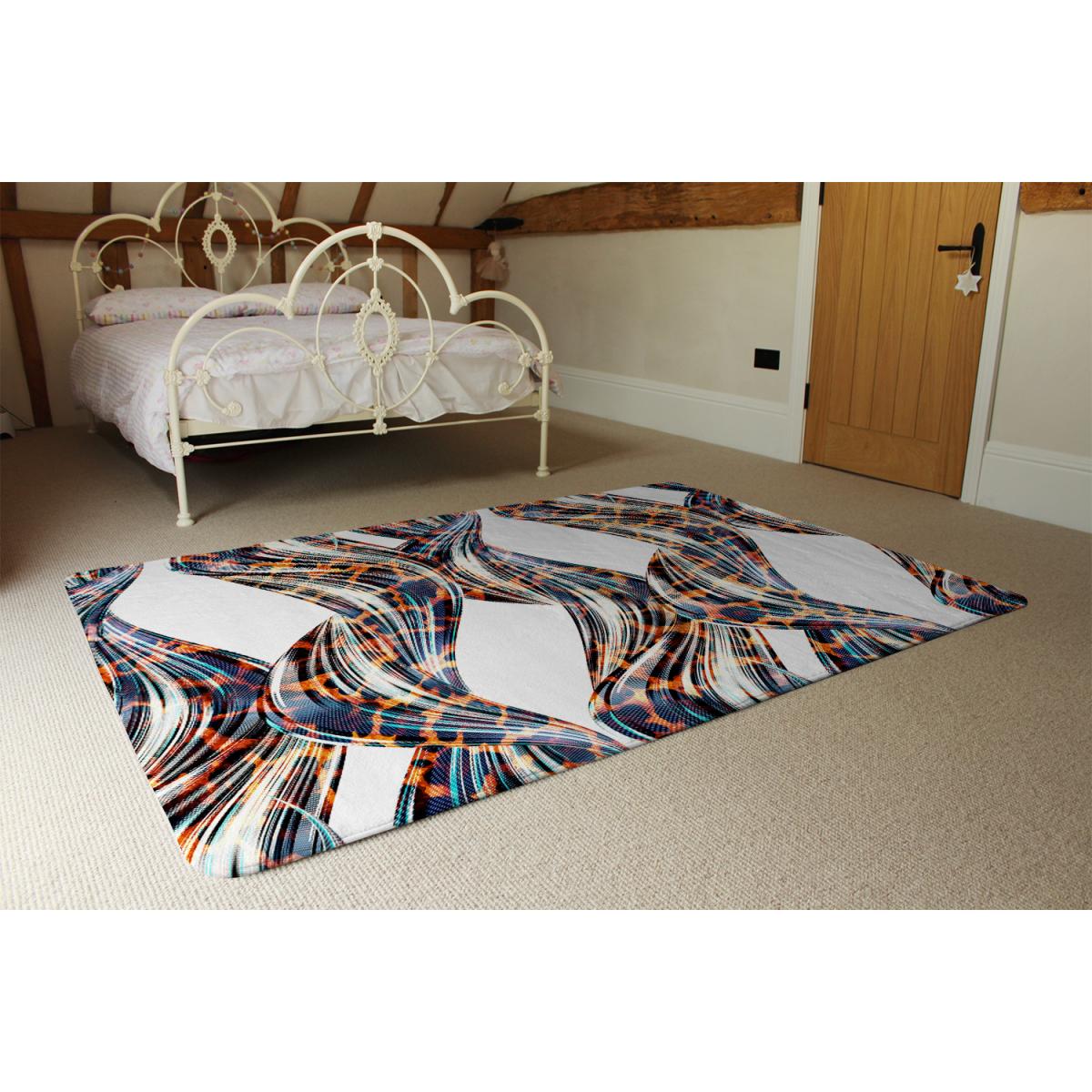 Snake  Leopard Skin Designer Rug - Orange / 110cm – image 3