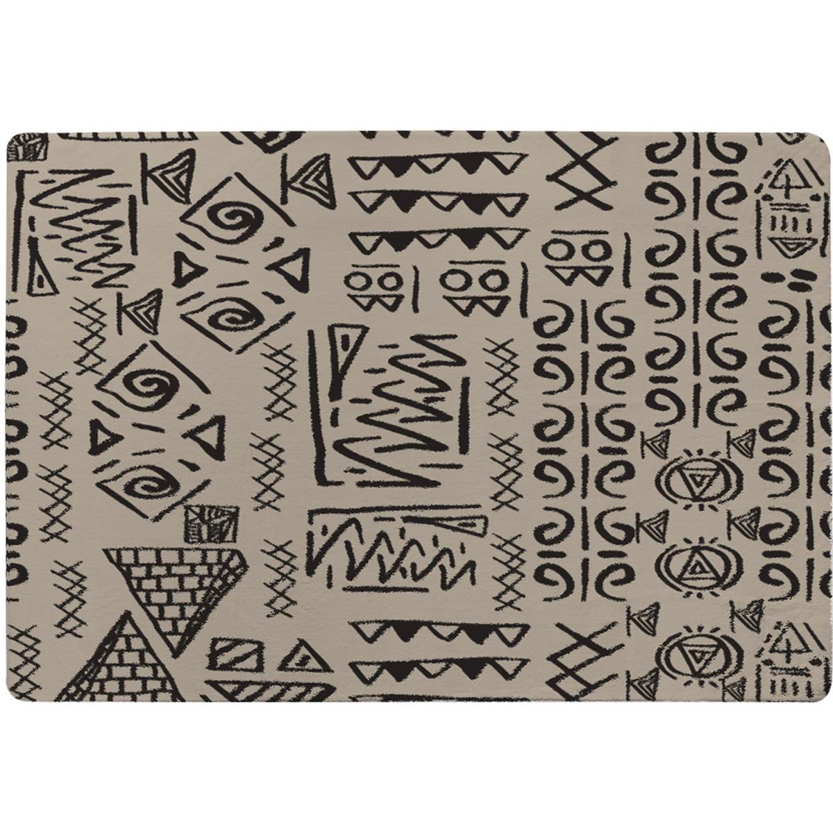 Striped Egyptian Theme With Ethnic And Tribal Motifs Designer Rug - Brown / 110cm – image 2