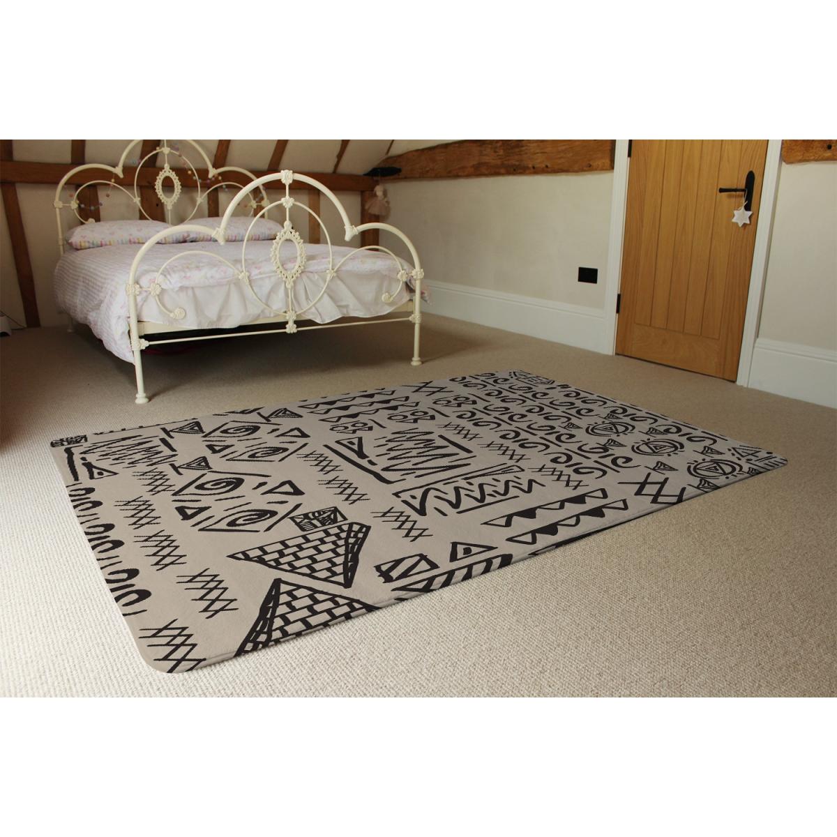 Striped Egyptian Theme With Ethnic And Tribal Motifs Designer Rug - Brown / 110cm – image 3