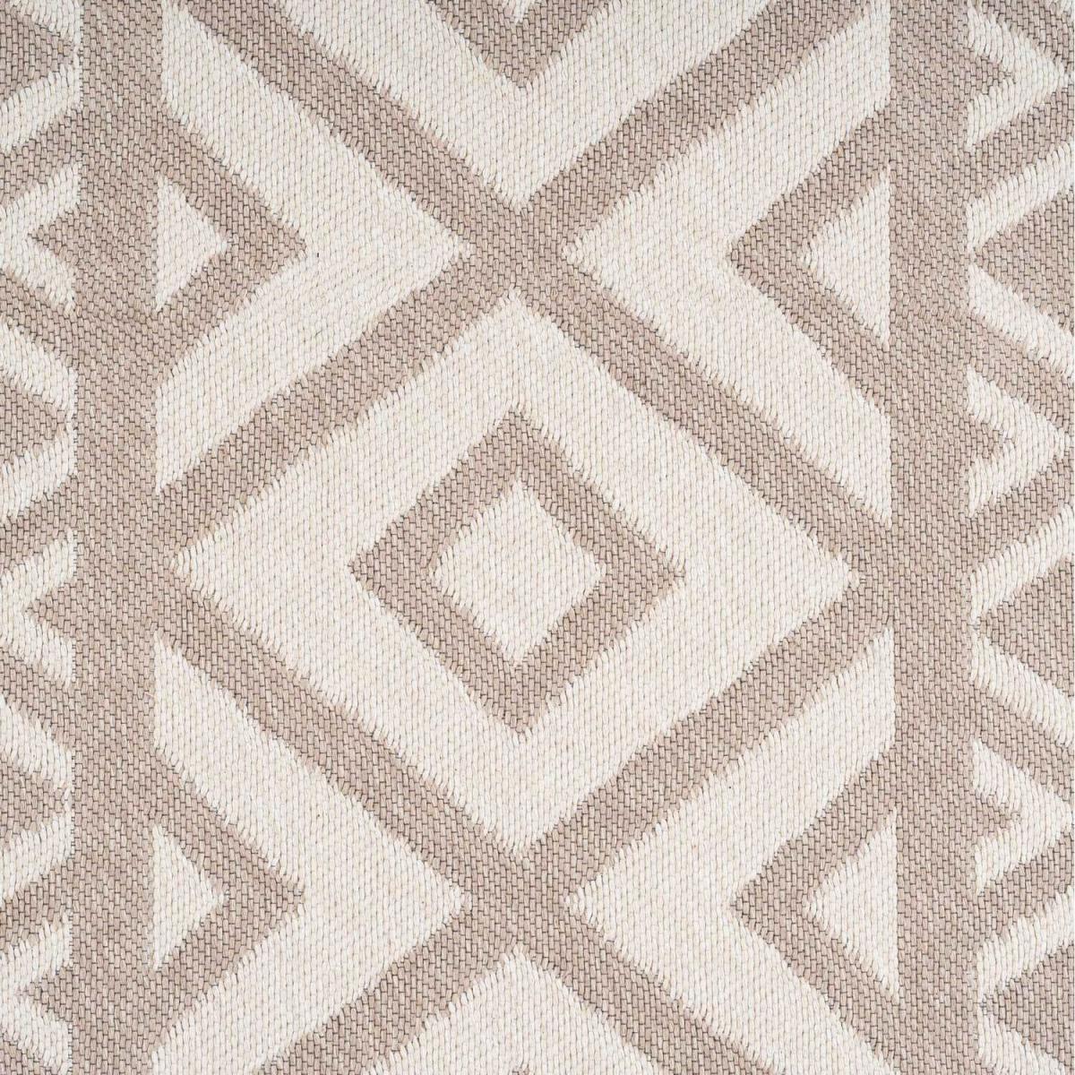 Beige White Geometric Recycled Cotton Reversible Fringed Rug - Beige / 240 x 60cm – image 2