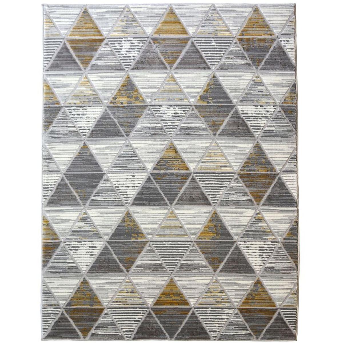 Ochre Yellow High Shine Geometric Rugs - Holm - Yellow – image 4