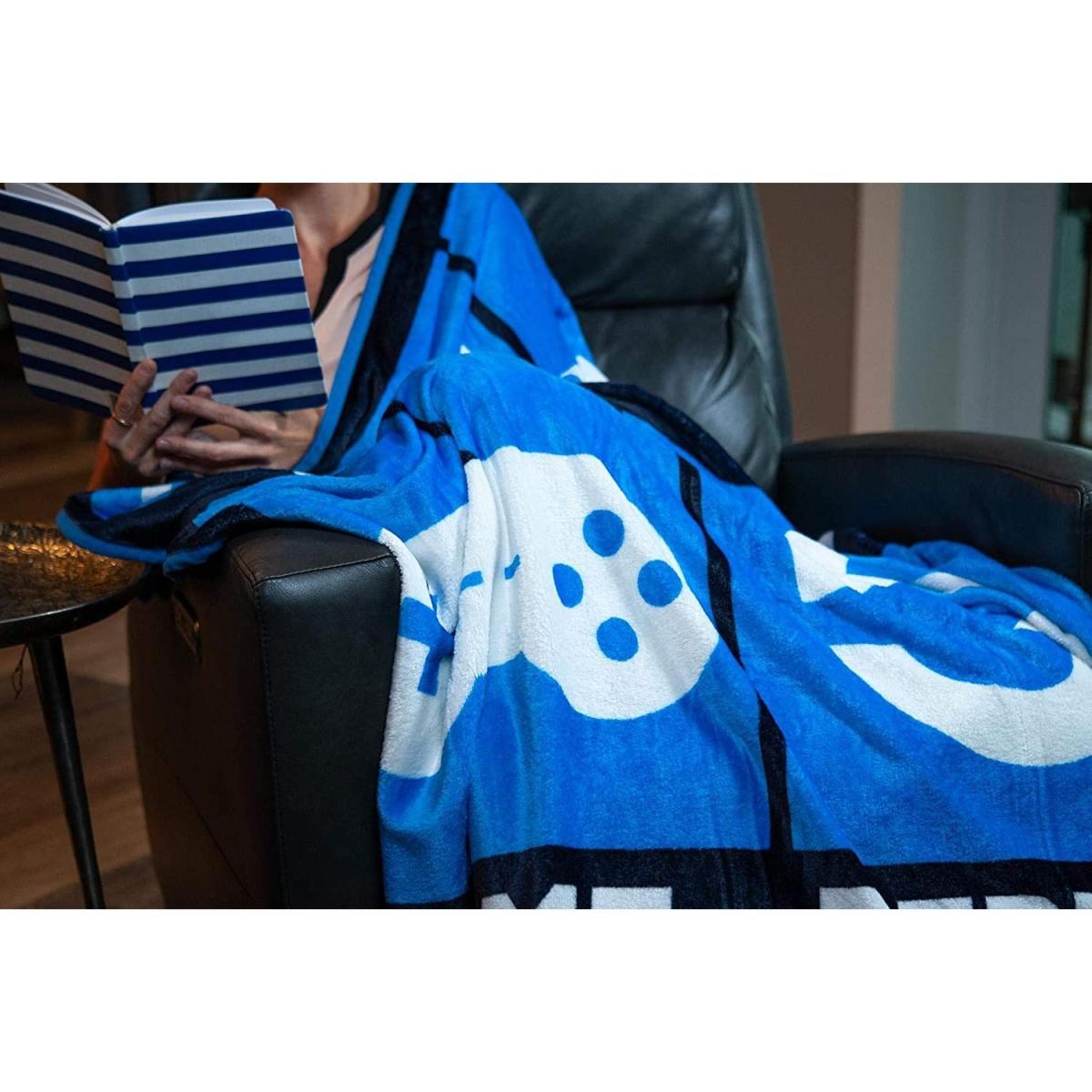Eat Sleep Game Repeat Large Gamer Fleece Throw Blanket - Turquoise – image 6