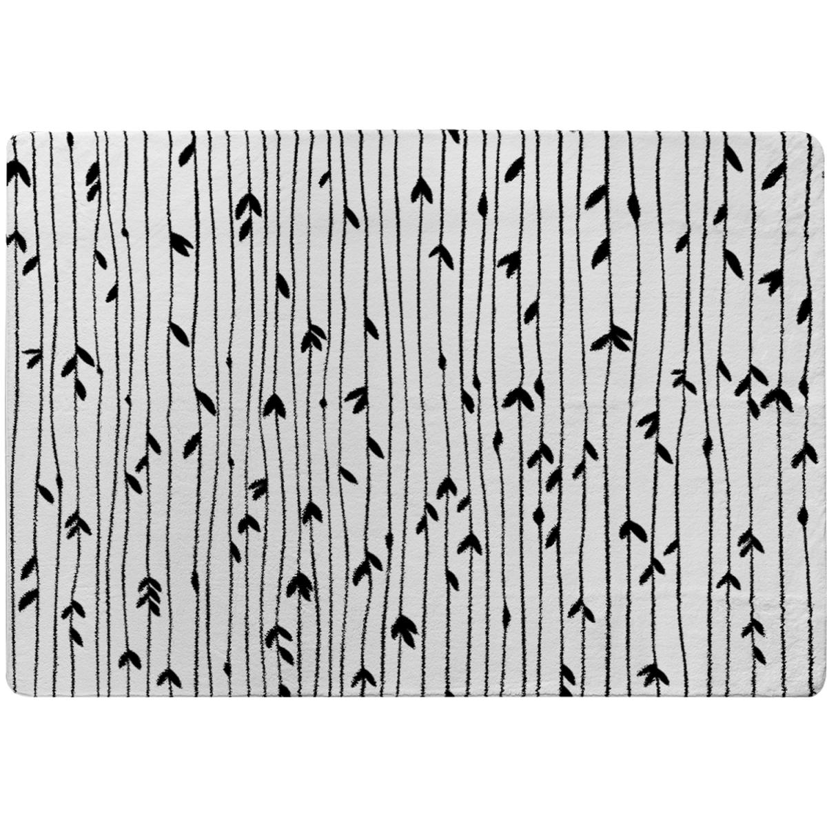 Sketchy Leaves Scattered Rug - Black / 230cm – image 1