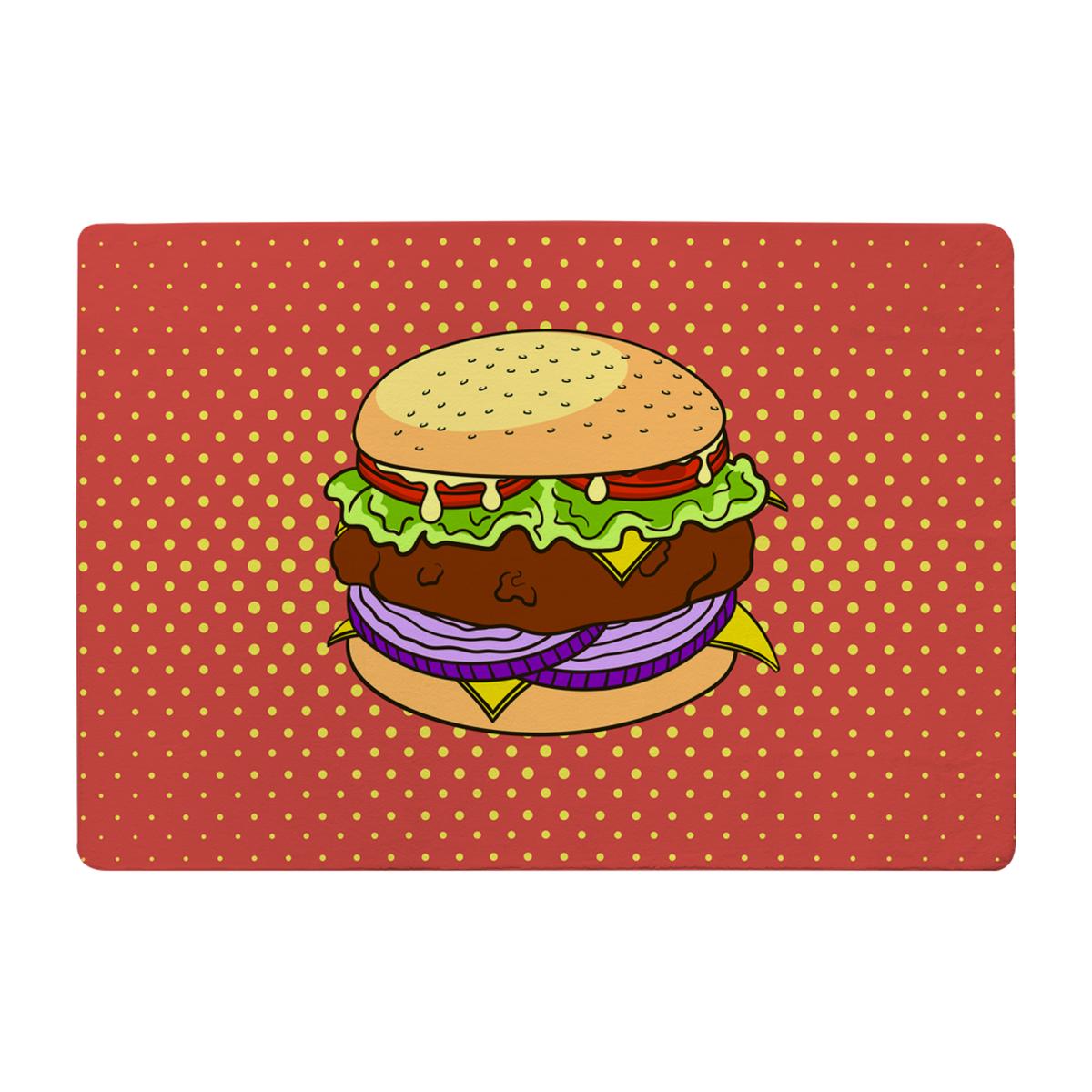The Pop Art Illustration Of Burger Designer Rug - Orange / 200cm – image 1