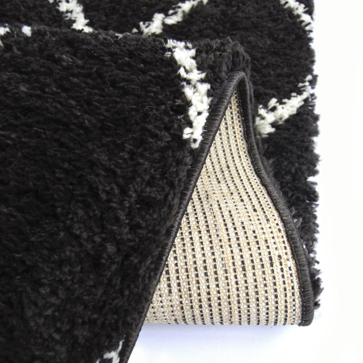 Nomadic Eye Catching Black Shaggy Rug - Brae - Black – image 2