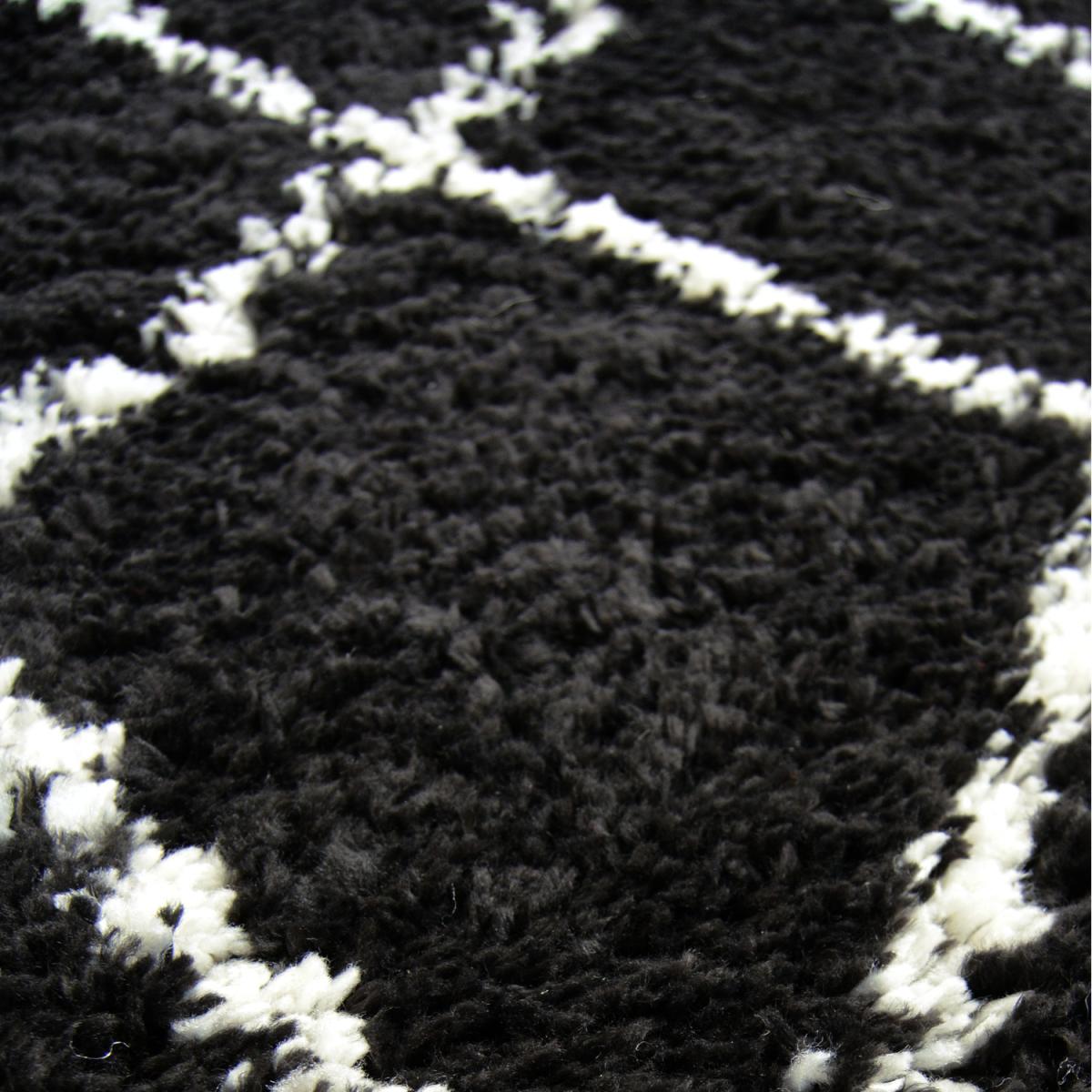 Nomadic Eye Catching Black Shaggy Rug - Brae - Black – image 3