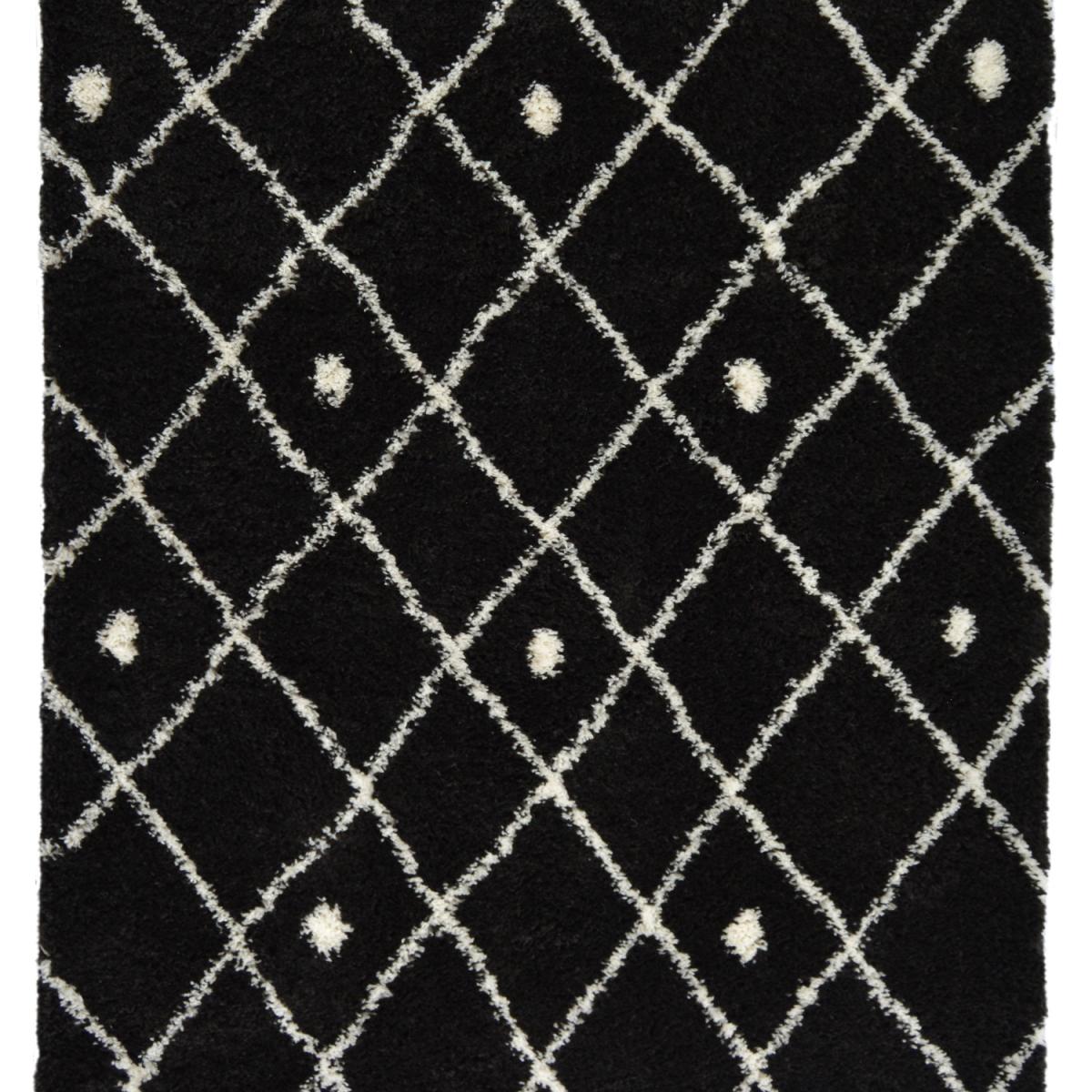Nomadic Eye Catching Black Shaggy Rug - Brae - Black – image 4