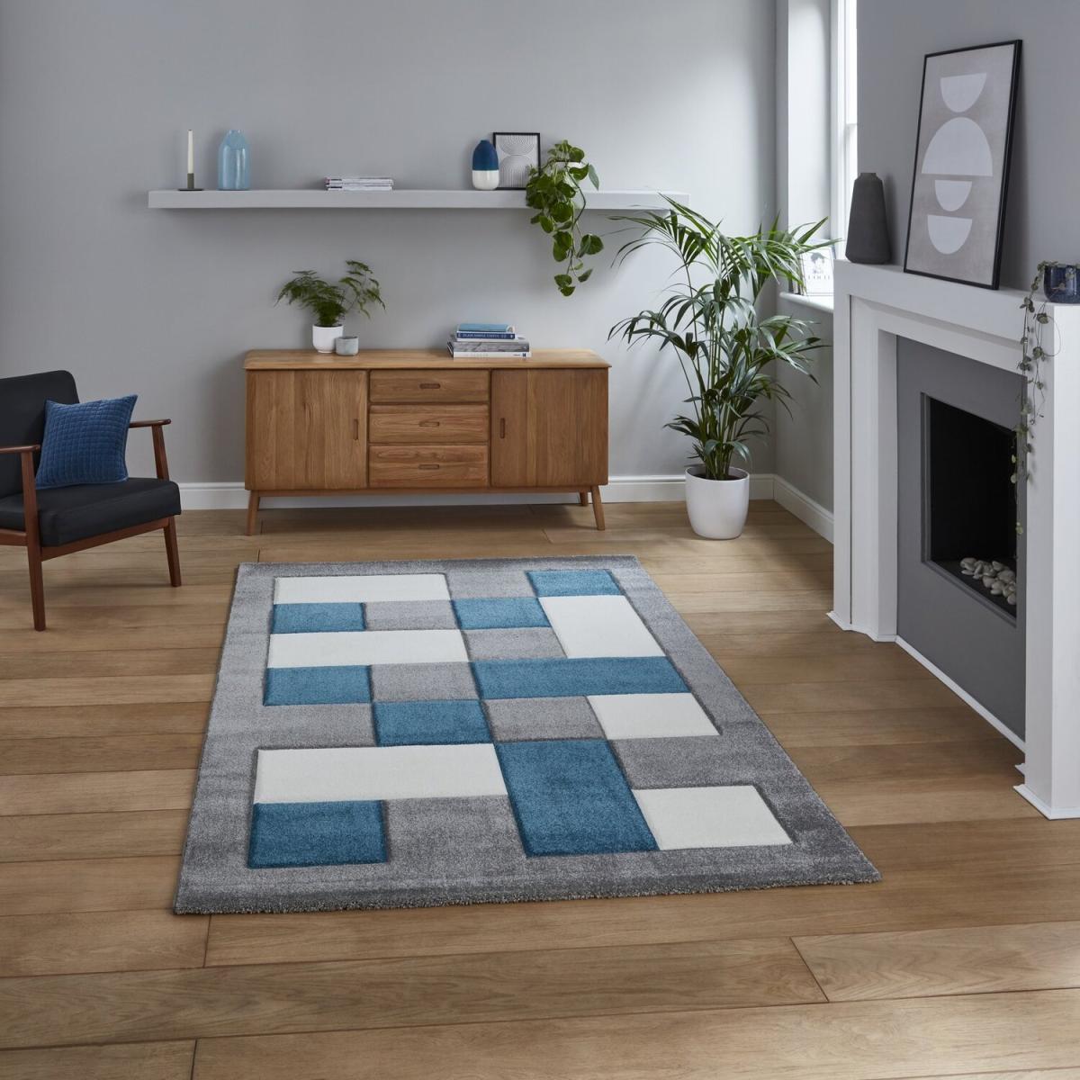 Brooklyn BRK04 GreyBlue Rug - Grey/Blue / 150cm – image 1