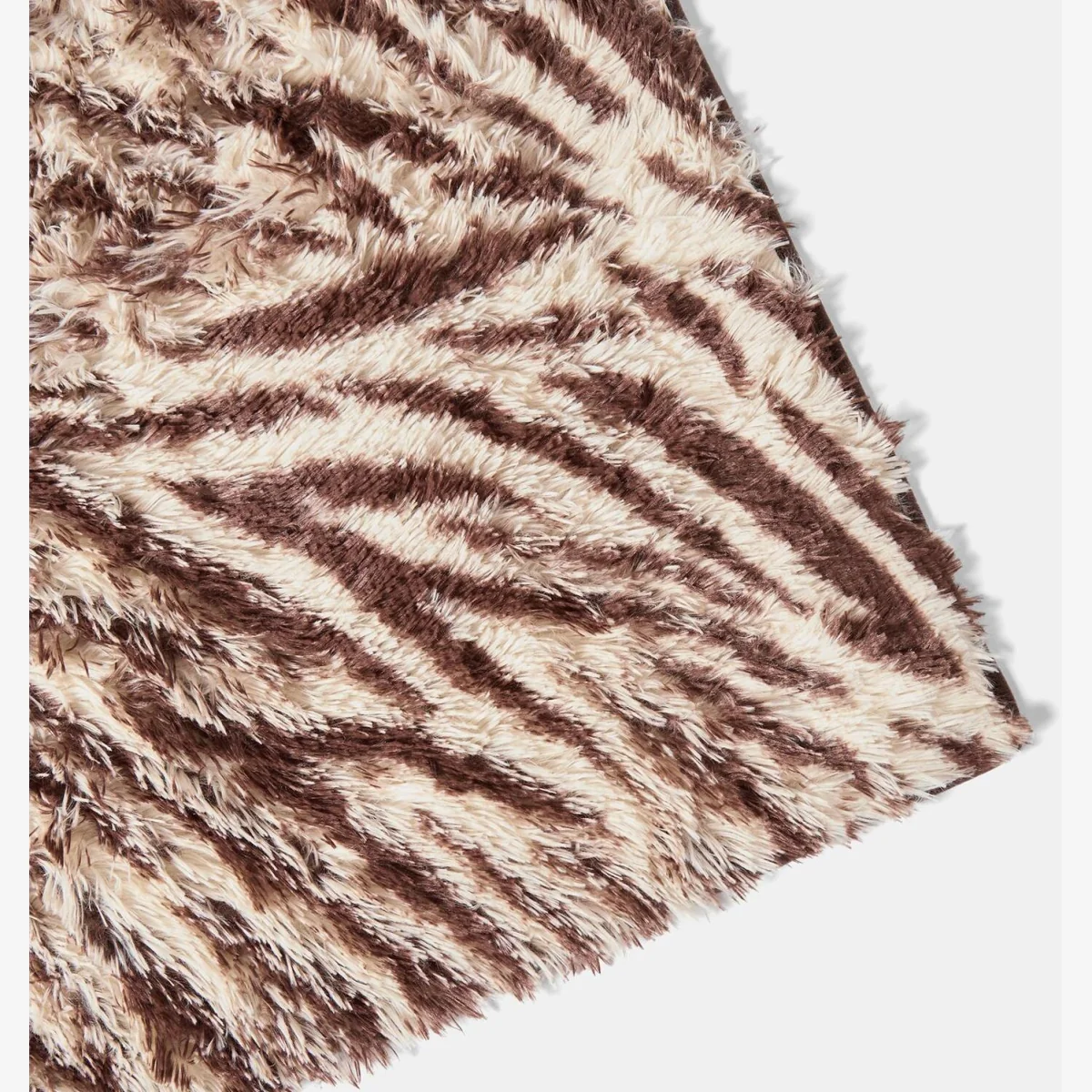 OHS Zebra Fluffy Plush Rug - Natural / 120cm – image 1