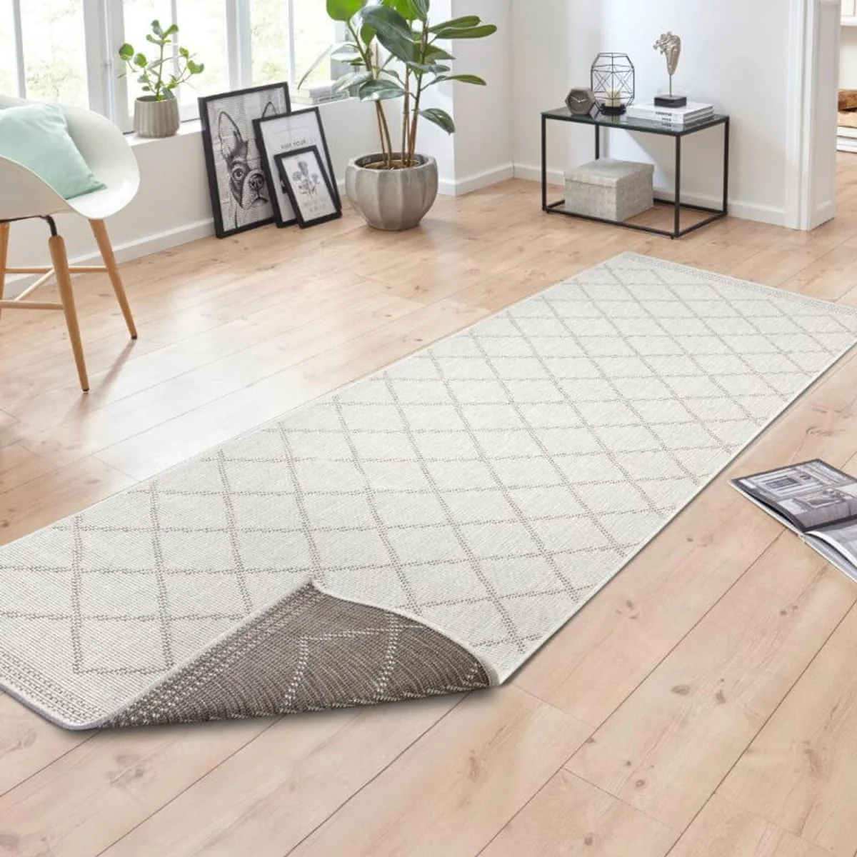 Reversible Corsica Indoor & Outdoor Rug Black - Cream / 250.0cm – image 5