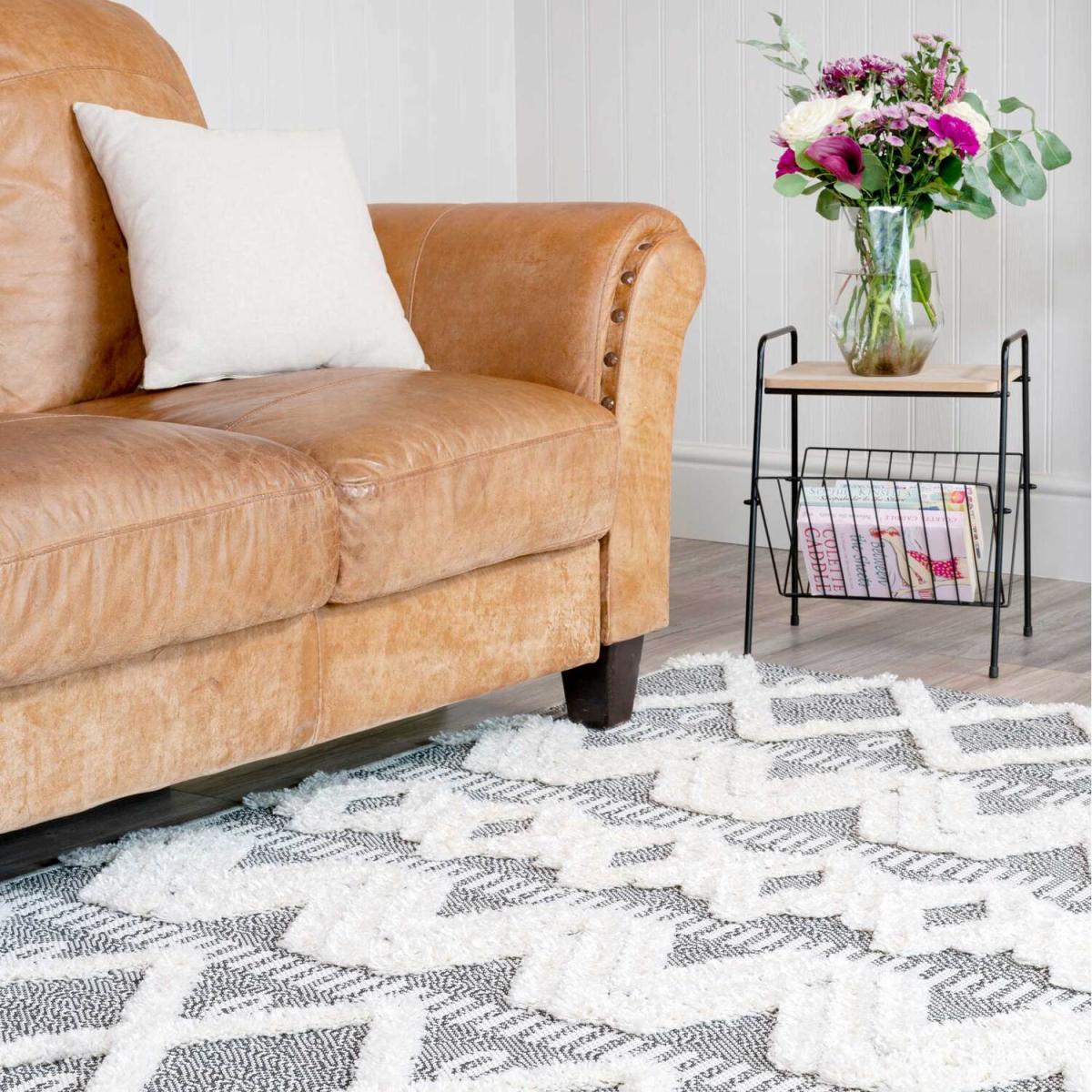 Grey Beige Tribal Aztec Textured Flatweave Indoor Outdoor Rug - Grey / 230 x 160cm – image 3