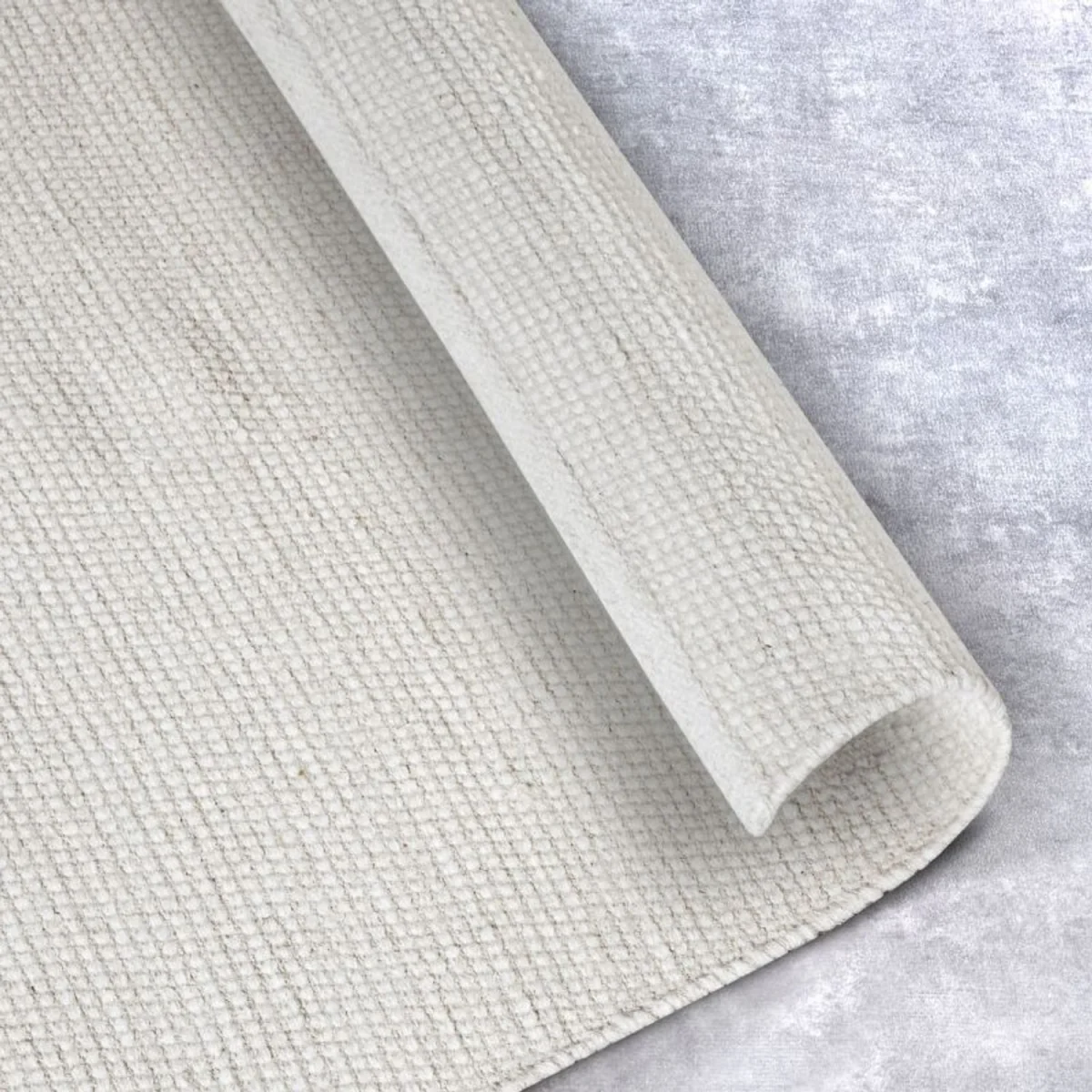 Hanse Home Delhi Wool Pradesh Reversible Handwoven Cotton Plain Runner Rug White - White / 200.0cm – image 3