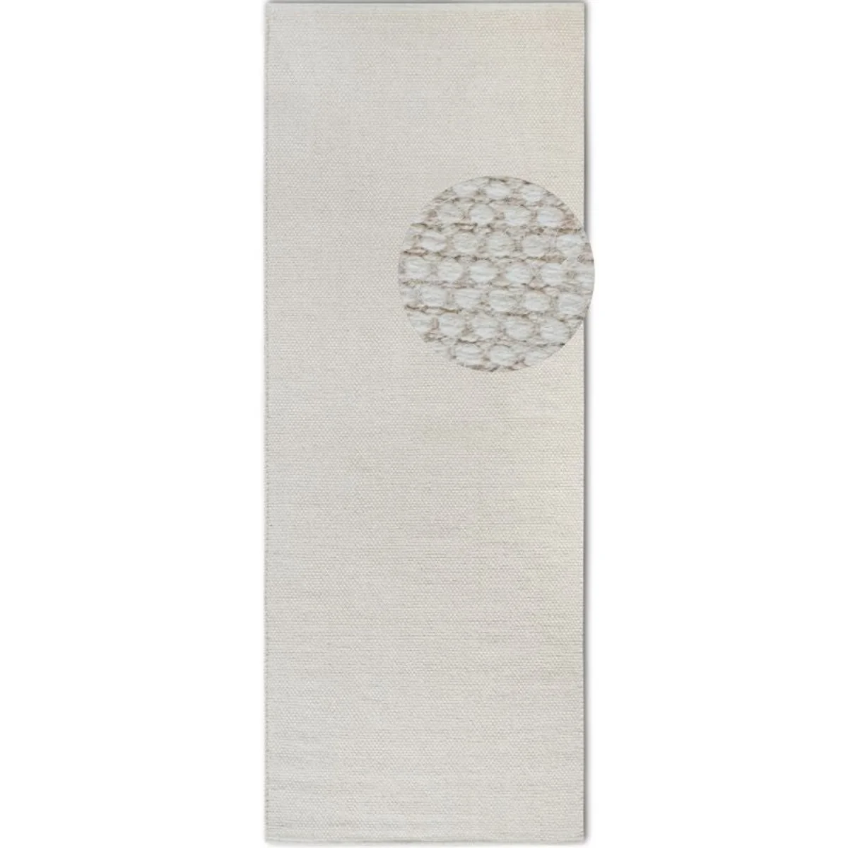 Hanse Home Delhi Wool Pradesh Reversible Handwoven Cotton Plain Runner Rug White - White / 200.0cm – image 6