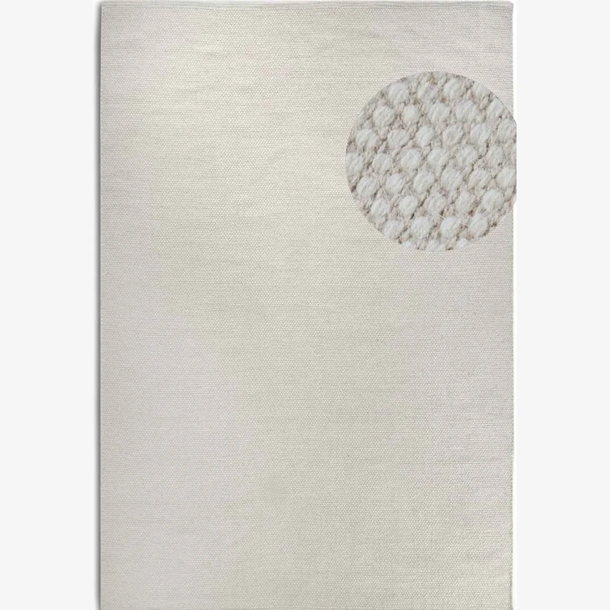 Hanse Home Delhi Wool Pradesh Reversible Handwoven Cotton Plain Runner Rug White - White / 200.0cm – image 1