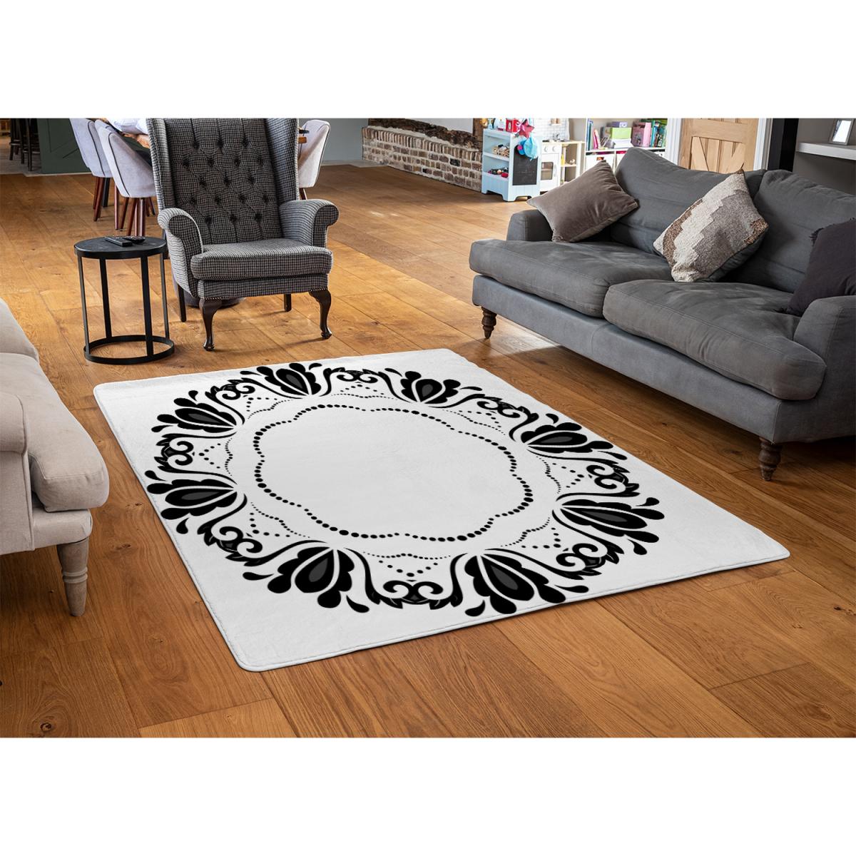 Decorative Floral Element Rug - Black / 230cm – image 3