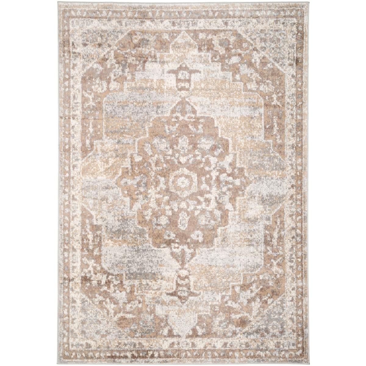 Neutral Beige Traditional Medallion Living Area Rug - Beige / 160 x 160cm – image 3