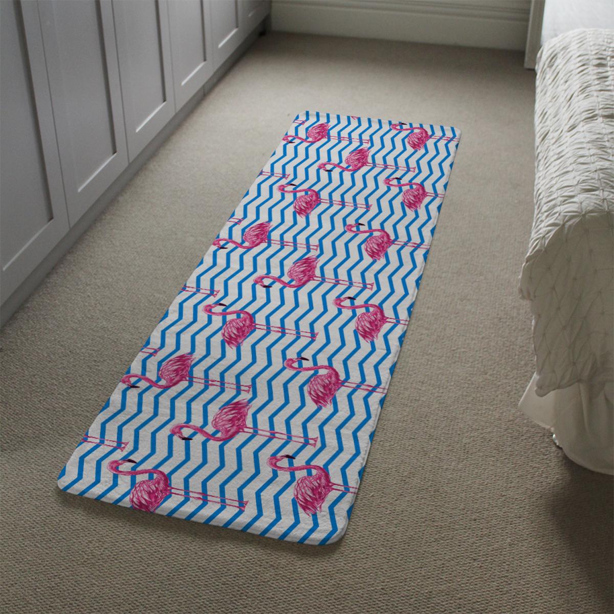 Flamingo Blue Geometric Lines Runner Rug - Blue – image 2