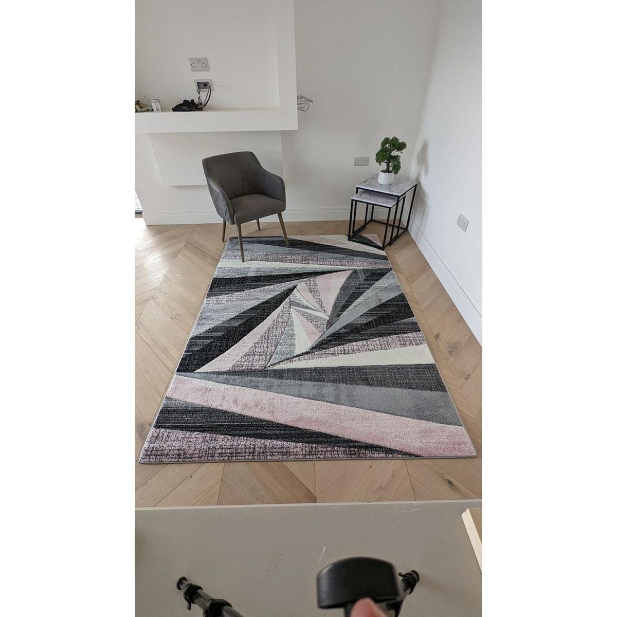 Pink Splinter Area Rug - Boston - Pink / 4g / 150cm – image 2