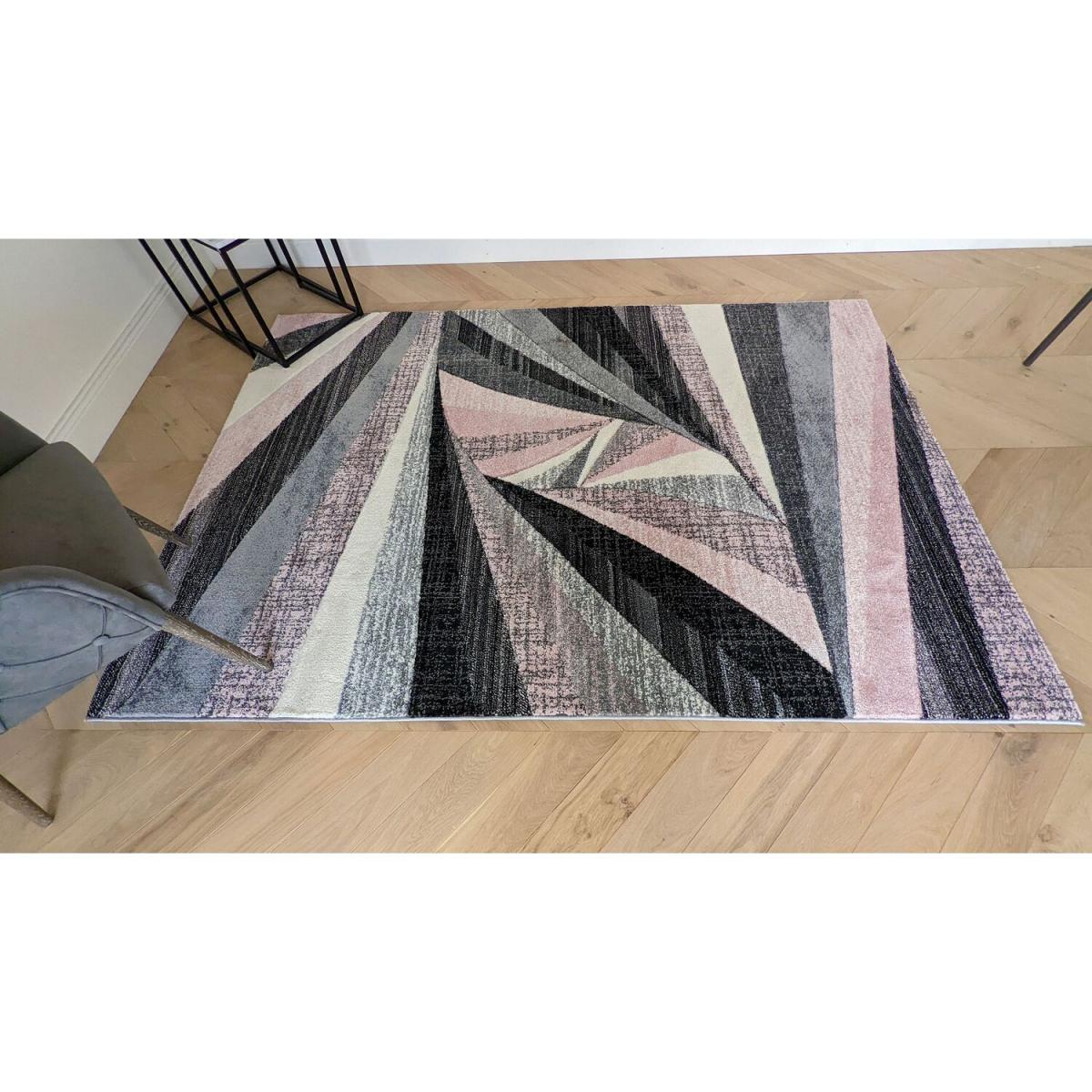 Pink Splinter Area Rug - Boston - Pink / 4g / 150cm – image 3