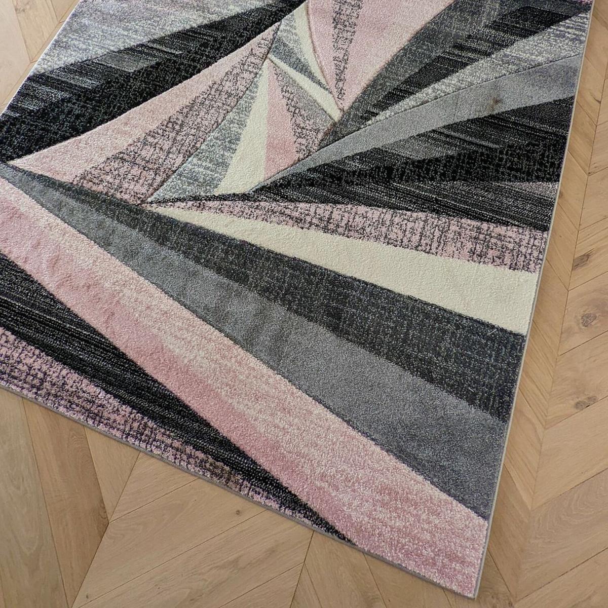 Pink Splinter Area Rug - Boston - Pink / 4g / 150cm – image 4