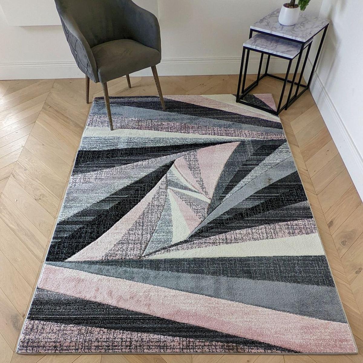 Pink Splinter Area Rug - Boston - Pink / 4g / 150cm – image 1