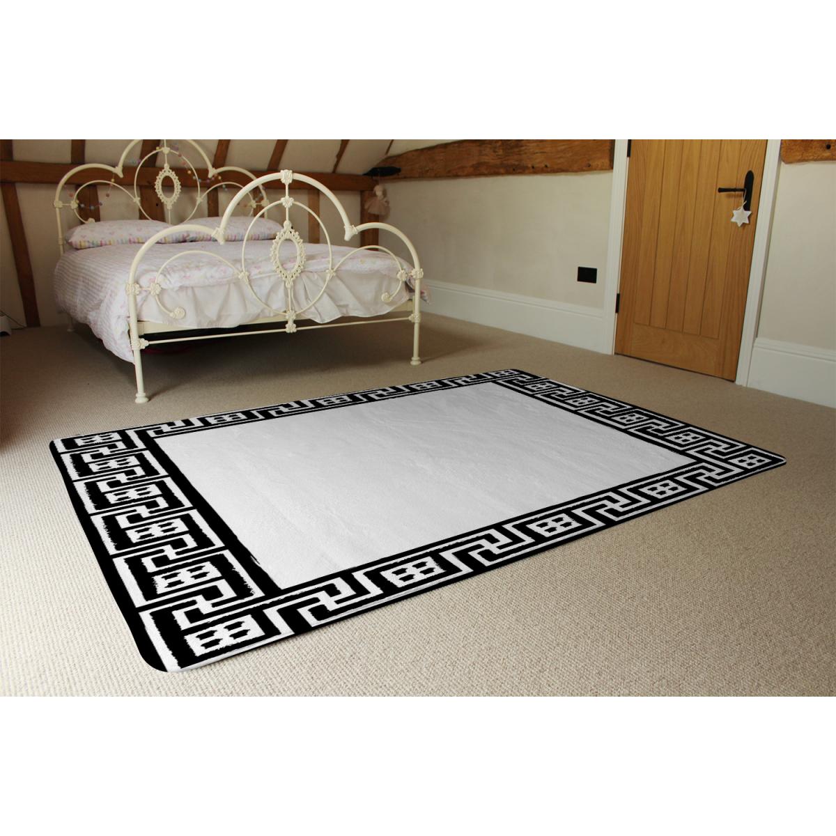 Greek Traditional Meandor Rug - Black / 110cm – image 3