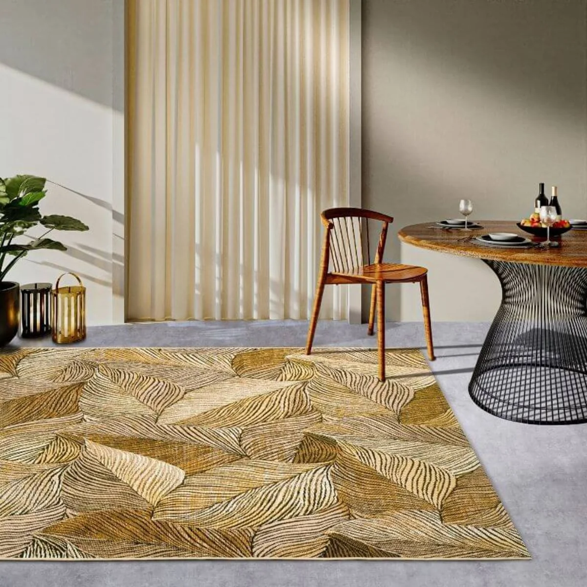 Eugene Indoor & Outdoor Rug Gold & Black - Gold / 235.0cm – image 7