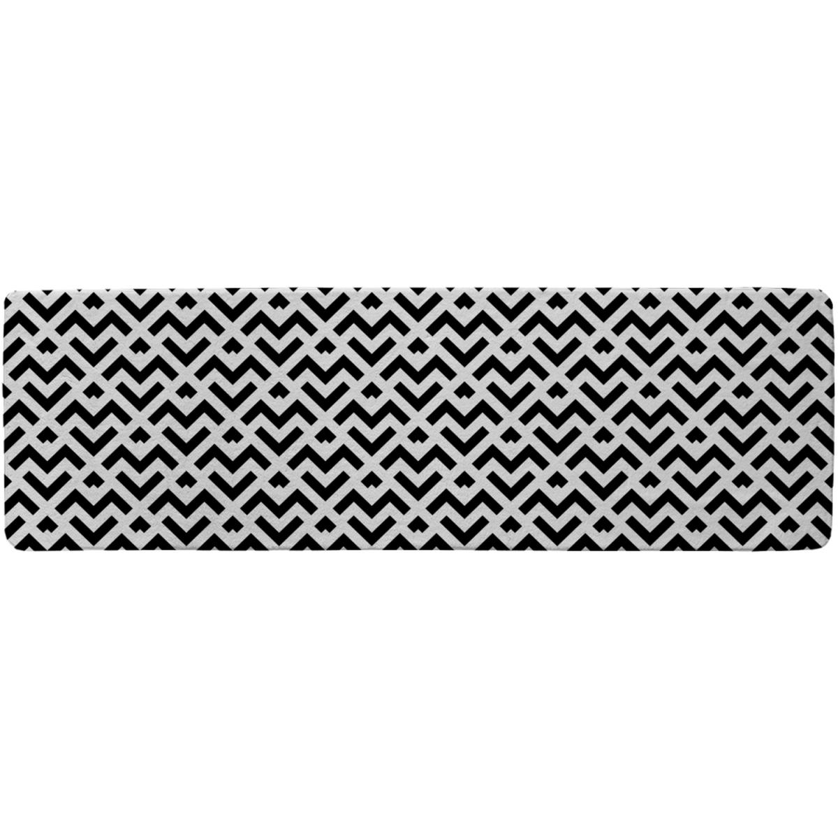 Black White Geometric Runner Rug - Black – image 2