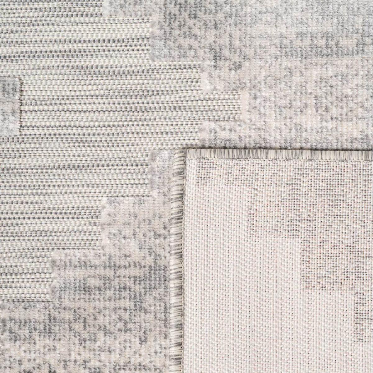 Stone Greige Diamond Geometric Textured Flatweave Indoor Outdoor Rug - Stone / 110 x 57cm – image 4