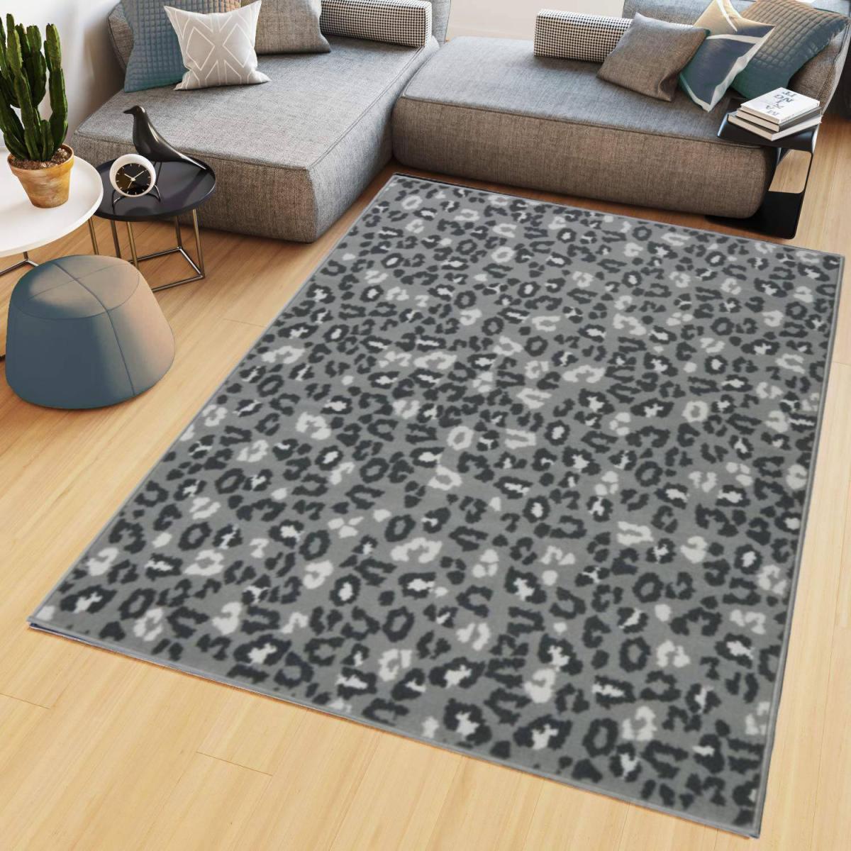 Grey Leopard Print Area Rug - Islay - Grey / 230cm – image 1
