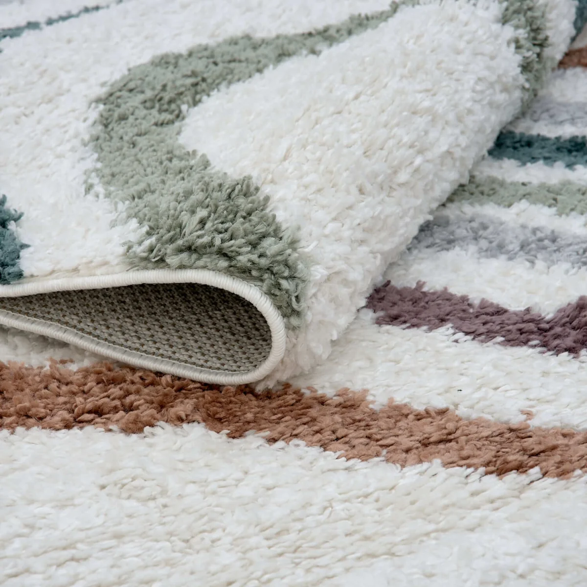 The Rugs Moodi Striped Design Patterned Shaggy Rug - Multicolour / 290cm – image 2