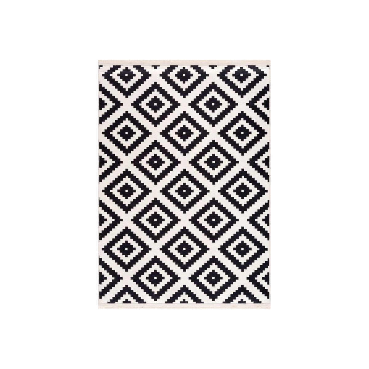 Caimas Collection Washable Rugs in Black 2980B - Black / 0.936kg / 65cm