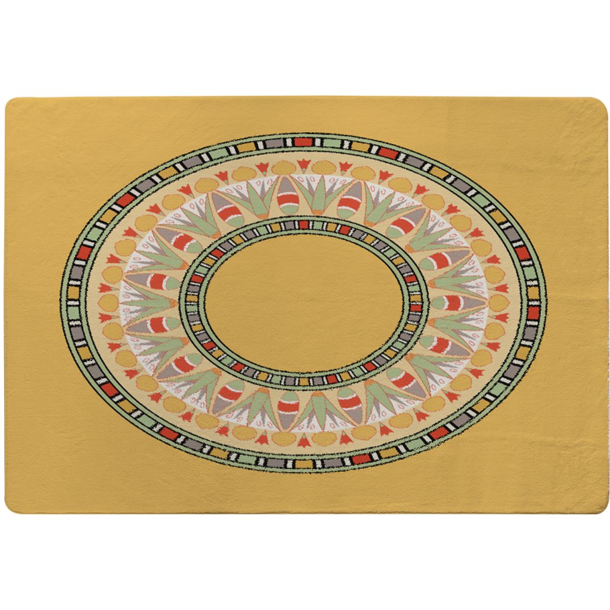 Orange Circle Ornament Round Frame Rug - Orange / 230cm – image 2